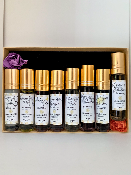 8 Esencias de Perfumes Set Completo Roll-On Premium para llevar contigo a todas partes Unisex