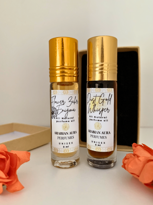 Dúo Tesoros Perfumados: Set Dúo de Perfume Árabes Auténticos Premium Esenciales